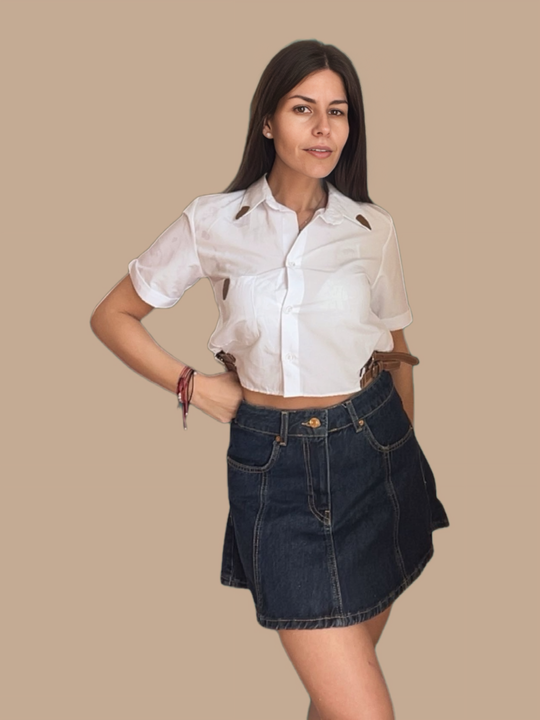 High-Waisted Denim Skirt