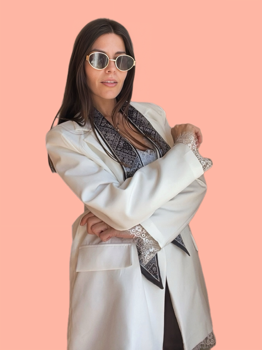 Elegant Blazer with Lace Accent