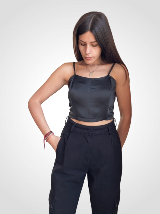 Cropped Top with Zipper
