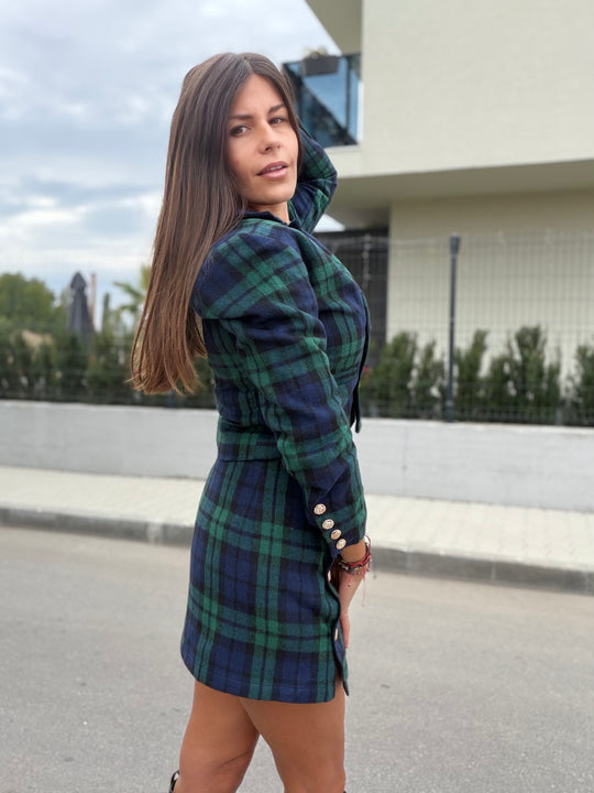 "Royal Green" Plaid Set