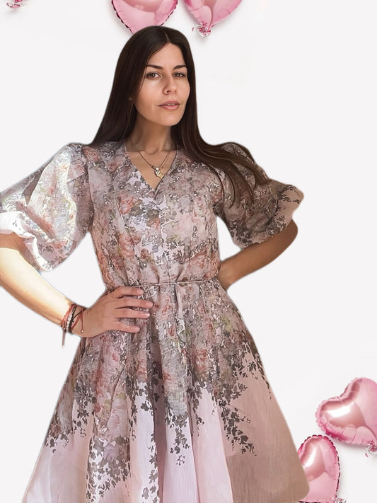Dress with Puffy Sleeves