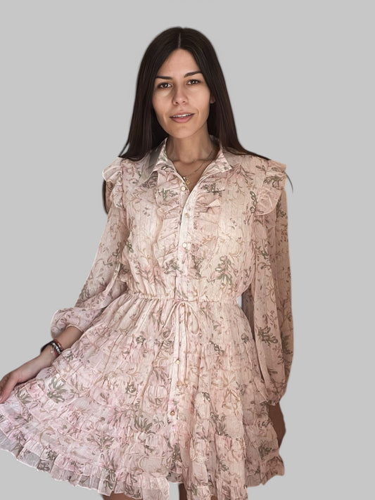 Ethereal Dress with Floral Motif