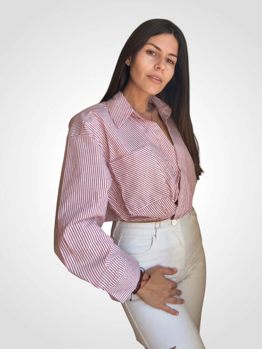 Short Shirt with Fine Studs