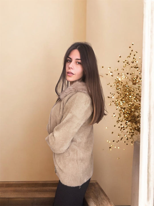 Soft and Warm Hooded Cardigan