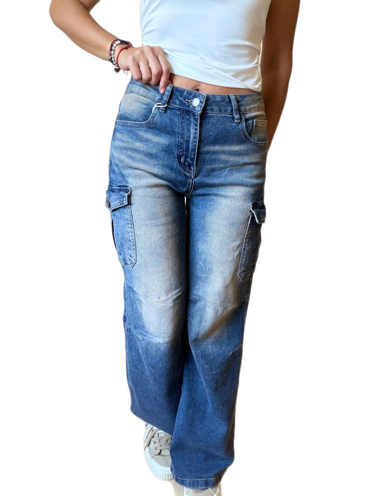 Wide-Leg Jeans with Pockets