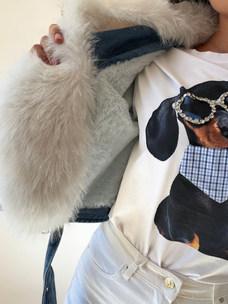 Jacket with a fur collar