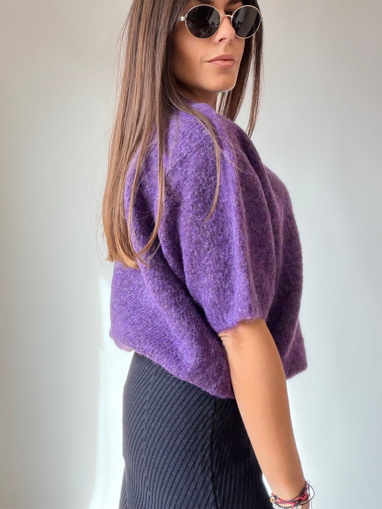 Пуловер ,,Violette'' с блестящ акцент