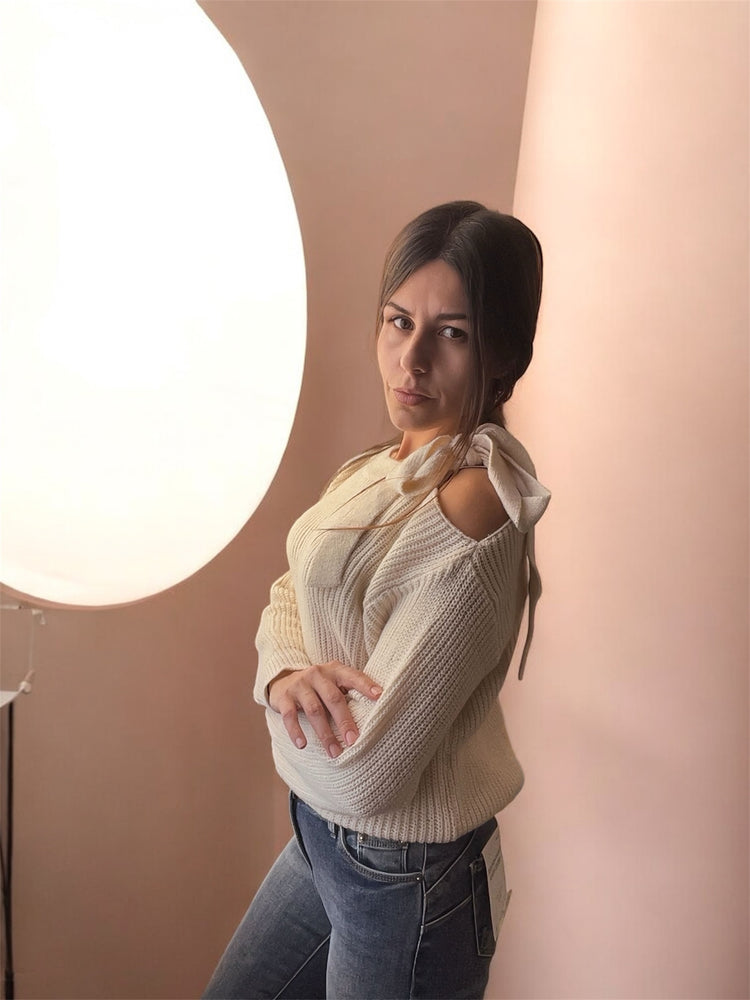 Плетен пуловер