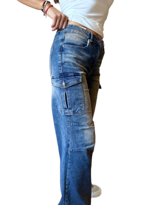 Wide-Leg Jeans with Pockets