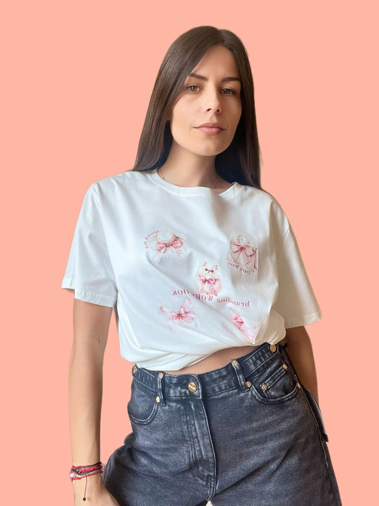 Тениска с Принт ,,Pink Charm''